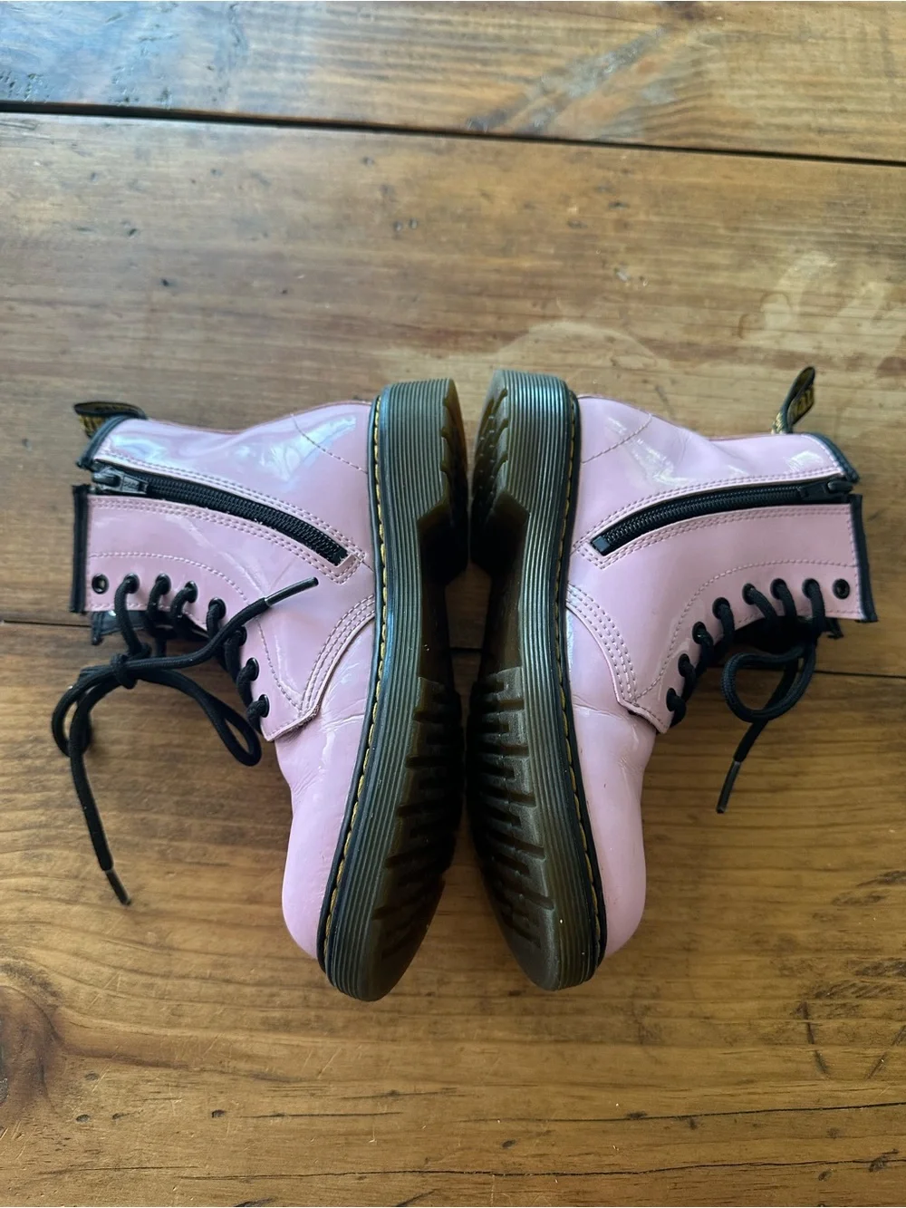 Dr. Martens Pink Patent 1460 J Combat Boots Size 2